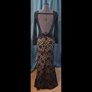 Windsor Lace Overlay Backless Gown